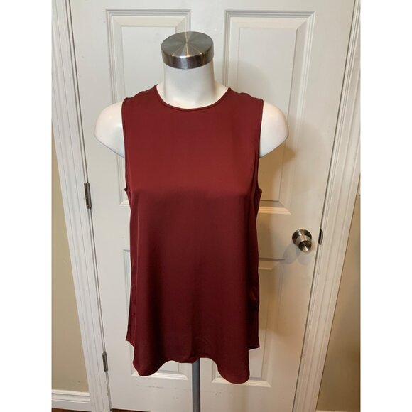 Theory Maroon Silk Sleeveless Top, Size S - Picture 1 of 5